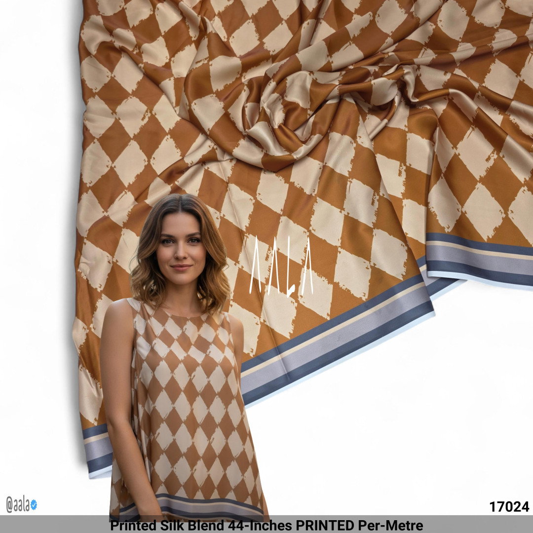 Printed Silk Blend 44-Inches PRINTED Per-Metre