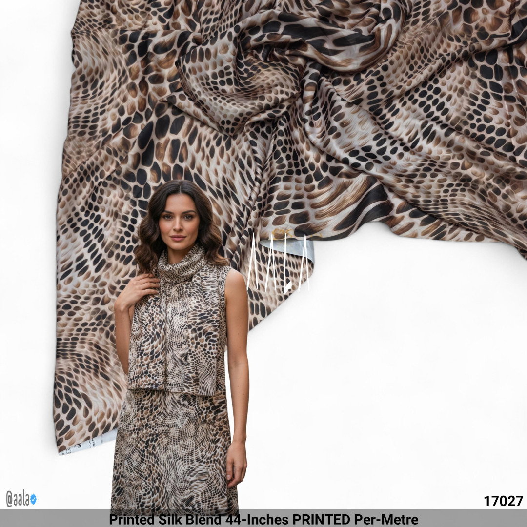 Printed Silk Blend 44-Inches PRINTED Per-Metre