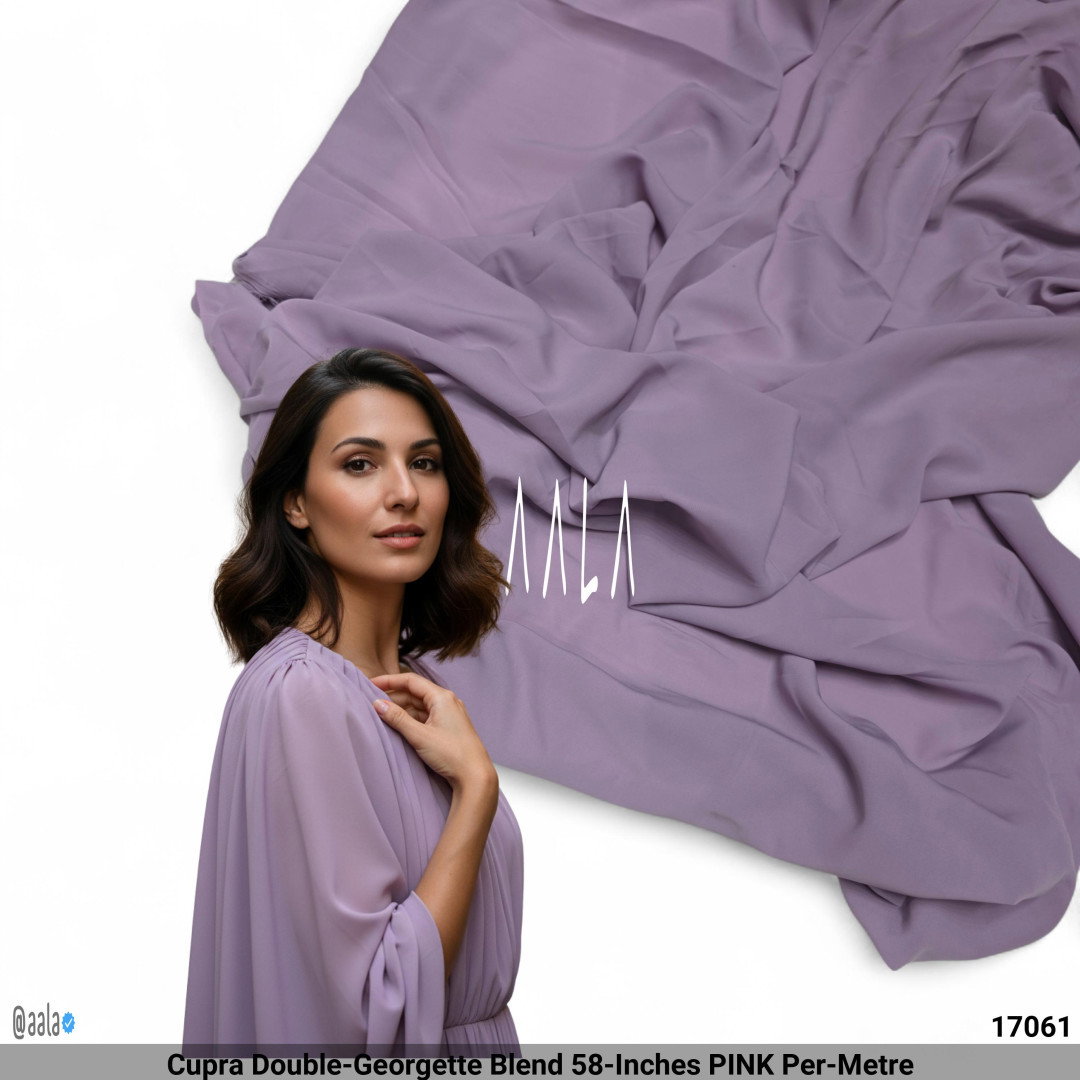 Cupra Double-Georgette Blend 58-Inches PINK Per-Metre