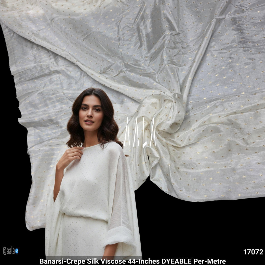 Banarsi-Crepe Silk Viscose 44-Inches DYEABLE Per-Metre