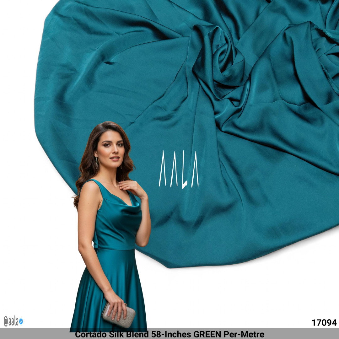 Cortado Silk Blend 58-Inches GREEN Per-Metre