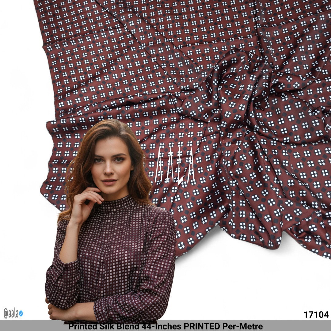 Printed Silk Blend 44-Inches PRINTED Per-Metre