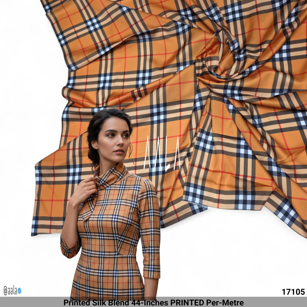 Printed Silk Blend 44-Inches PRINTED Per-Metre