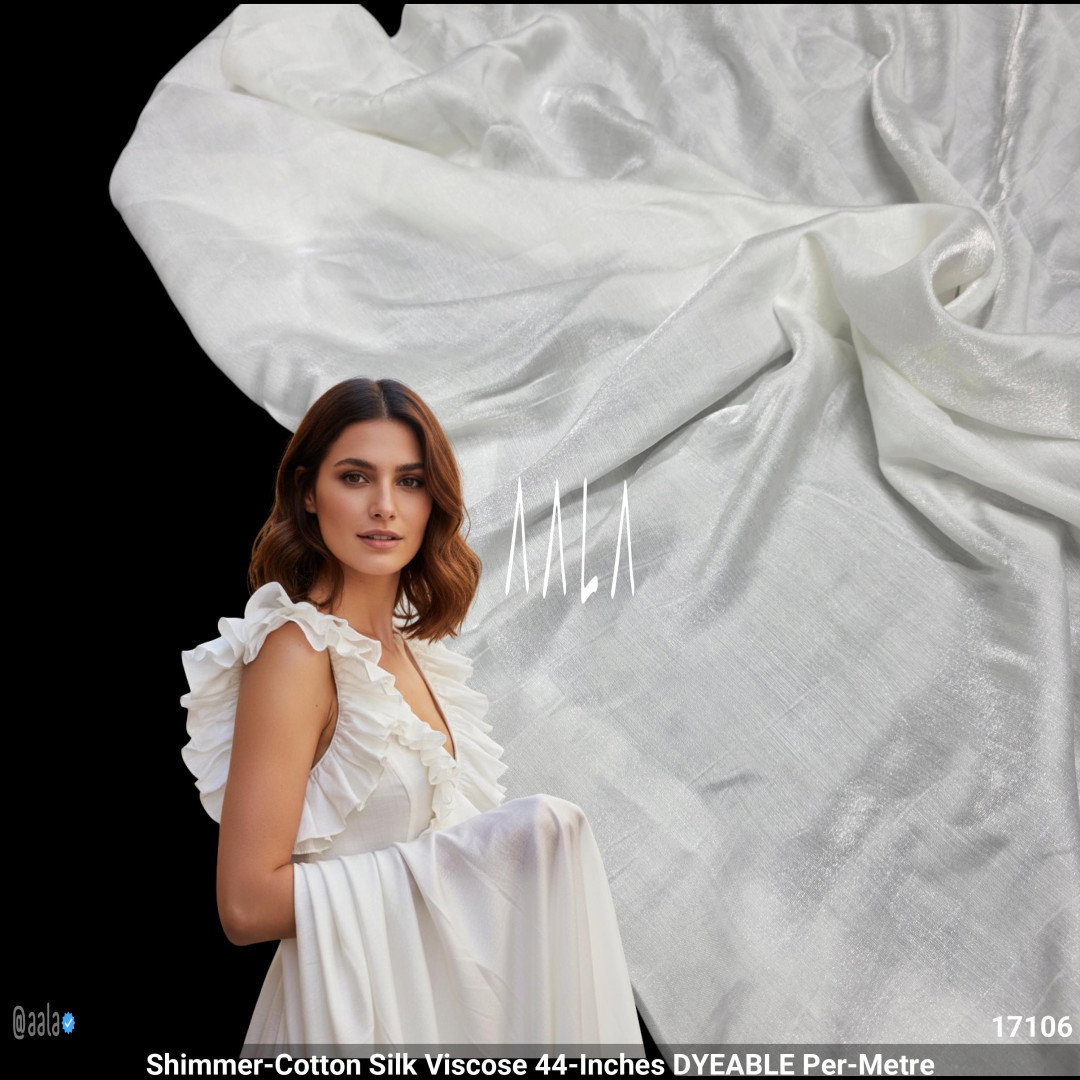 Shimmer-Cotton Silk Viscose 44-Inches DYEABLE Per-Metre