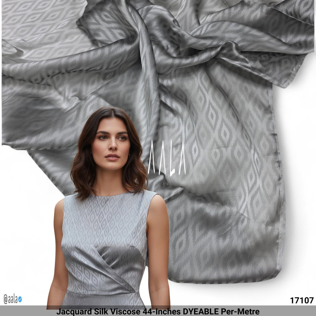 Jacquard Silk Viscose 44-Inches DYEABLE Per-Metre