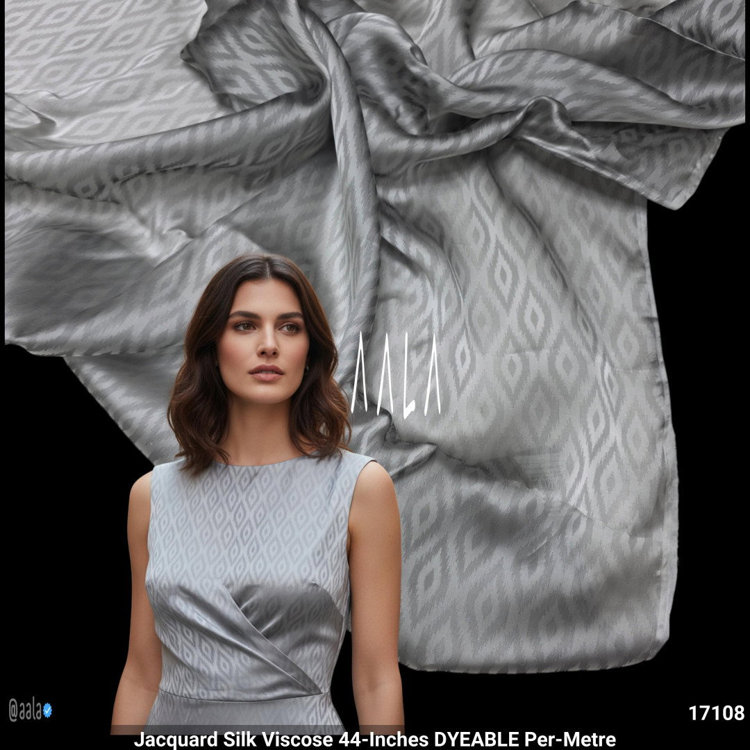 Jacquard Silk Viscose 44-Inches DYEABLE Per-Metre