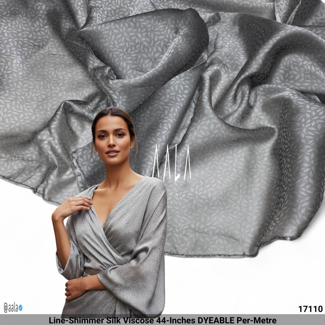 Line-Shimmer Silk Viscose 44-Inches DYEABLE Per-Metre