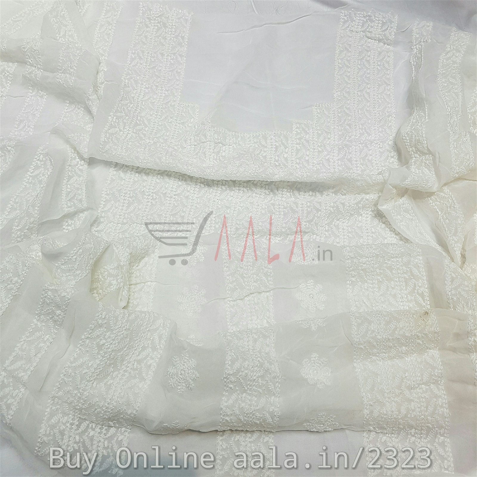 Embroidered Karachi Georgette Viscose 44 Inches Dyeable 1.25 Metres #2323