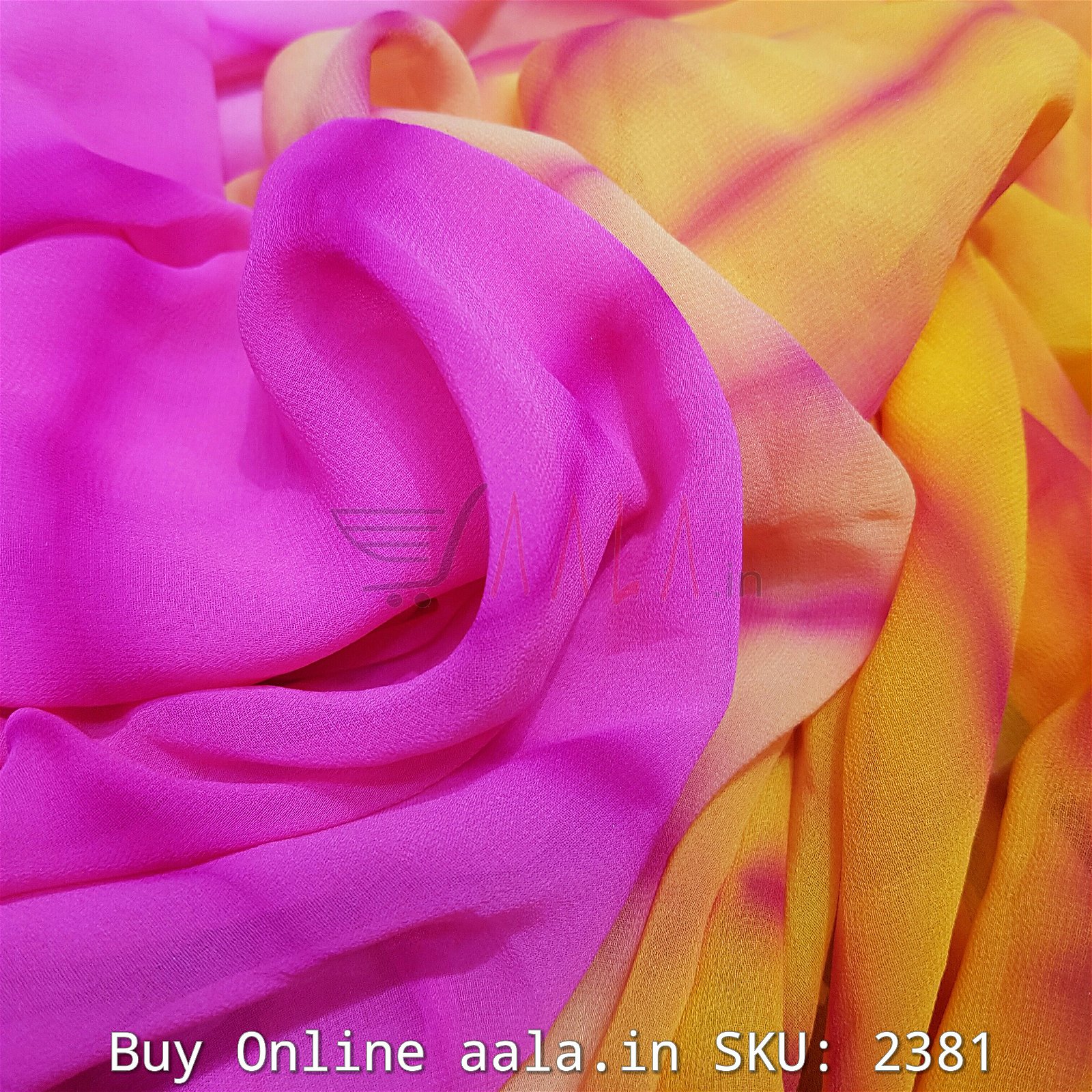 Shaded Georgette Poly-ester 44 Inches Dyed Per Metre #2381