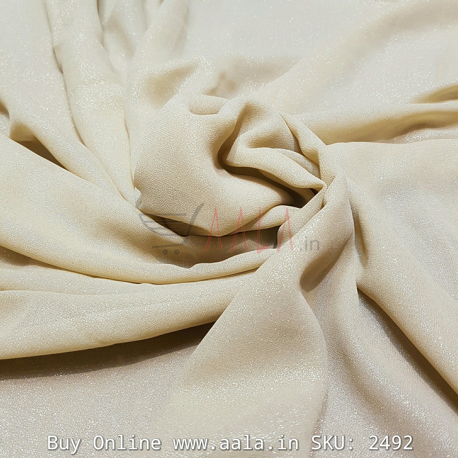Half Coating Georgette Poly-ester 44 Inches Dyed Per Metre #2492