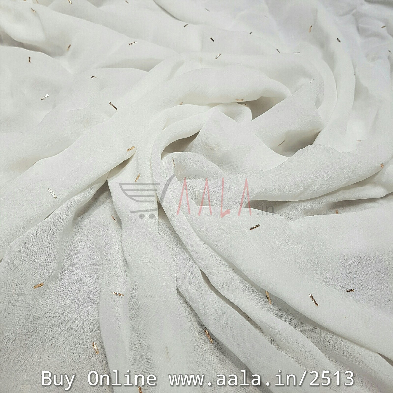 Mukaish Lite Gold Georgette Viscose 44 Inches Dyeable 2.50 Metres #2513