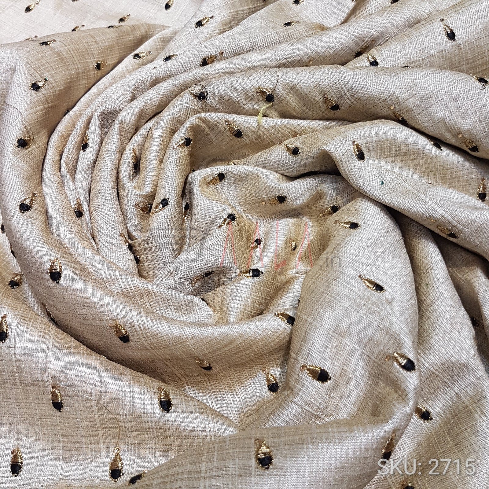 Zari Cotton Silk Poly-ester 44 Inches Dyed Per Metre #2715