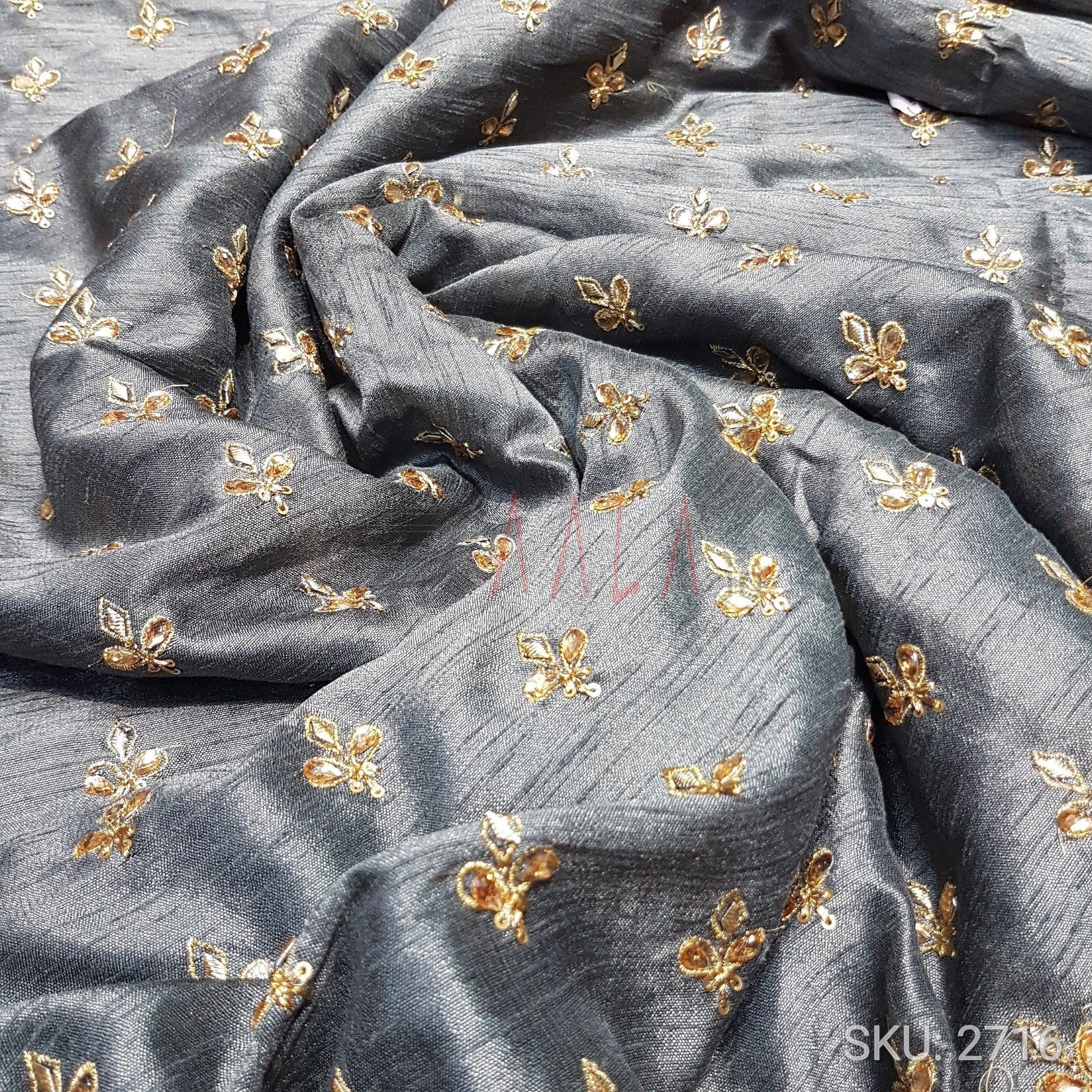 Zari Cotton Silk Poly-ester 44 Inches Dyed Per Metre #2716