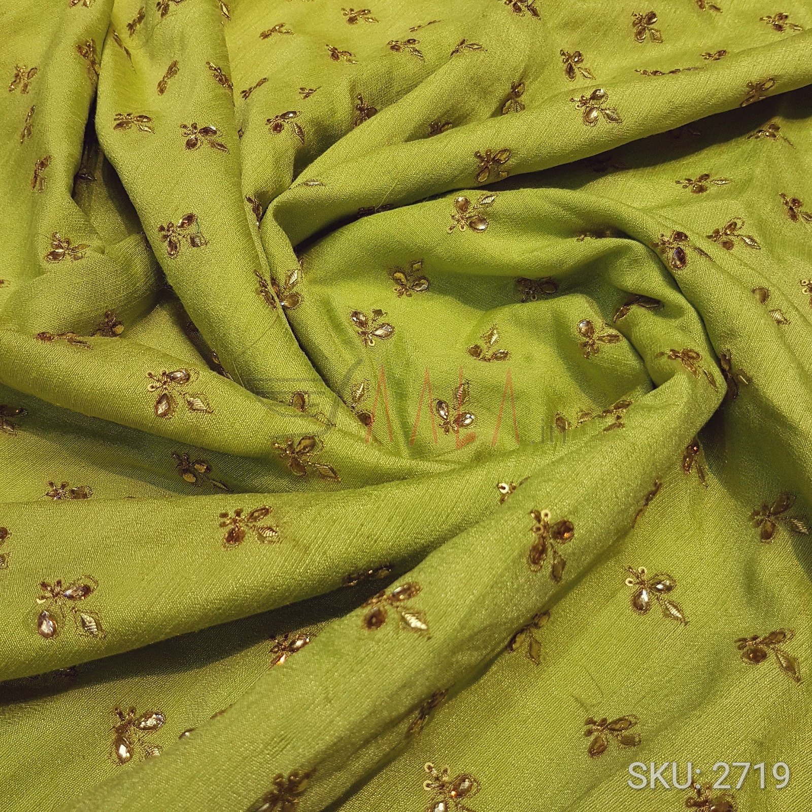 Zari Cotton Silk Poly-ester 44 Inches Dyed Per Metre #2719