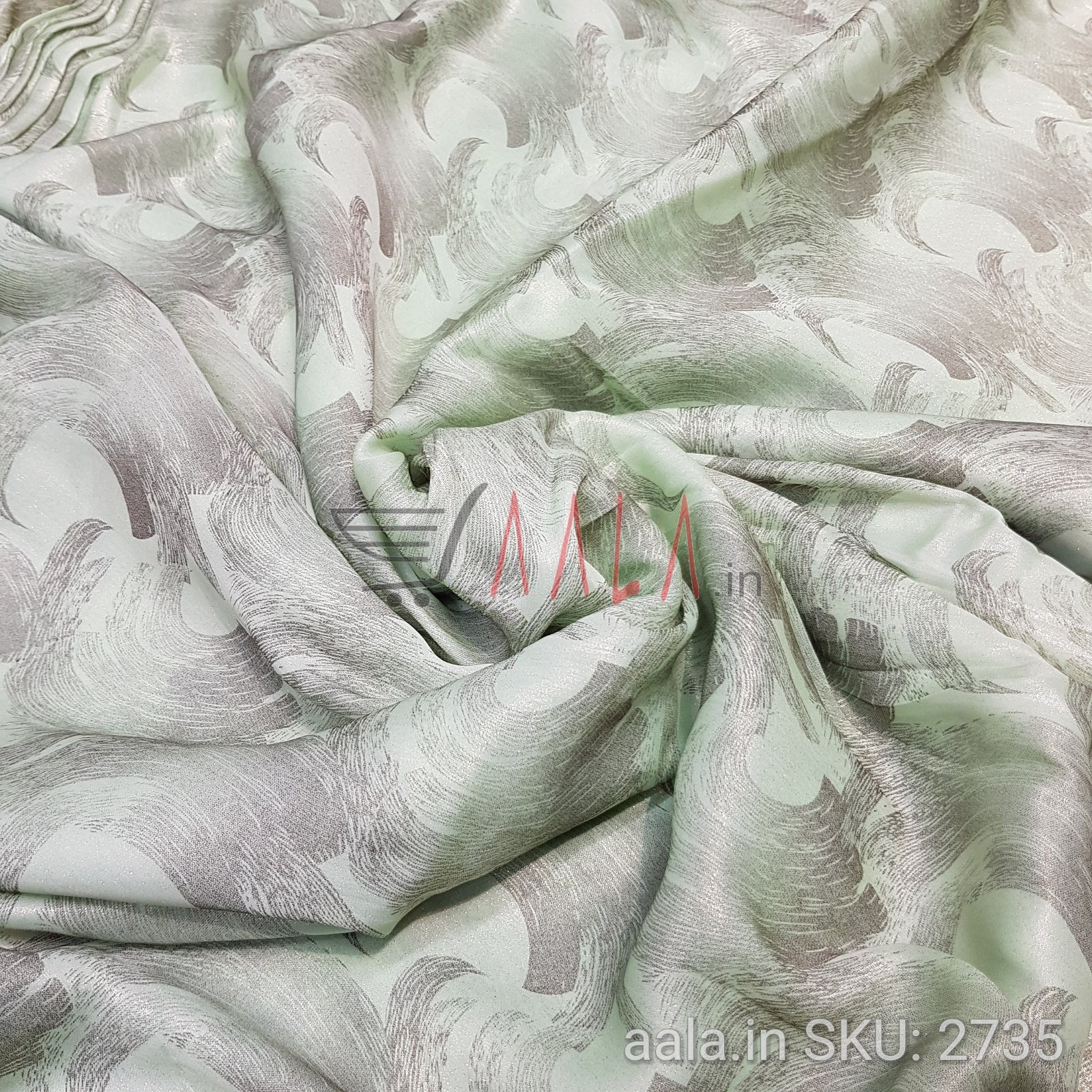 Foil Print Satin Georgette Poly-ester 44 Inches Dyed Per Metre #2735
