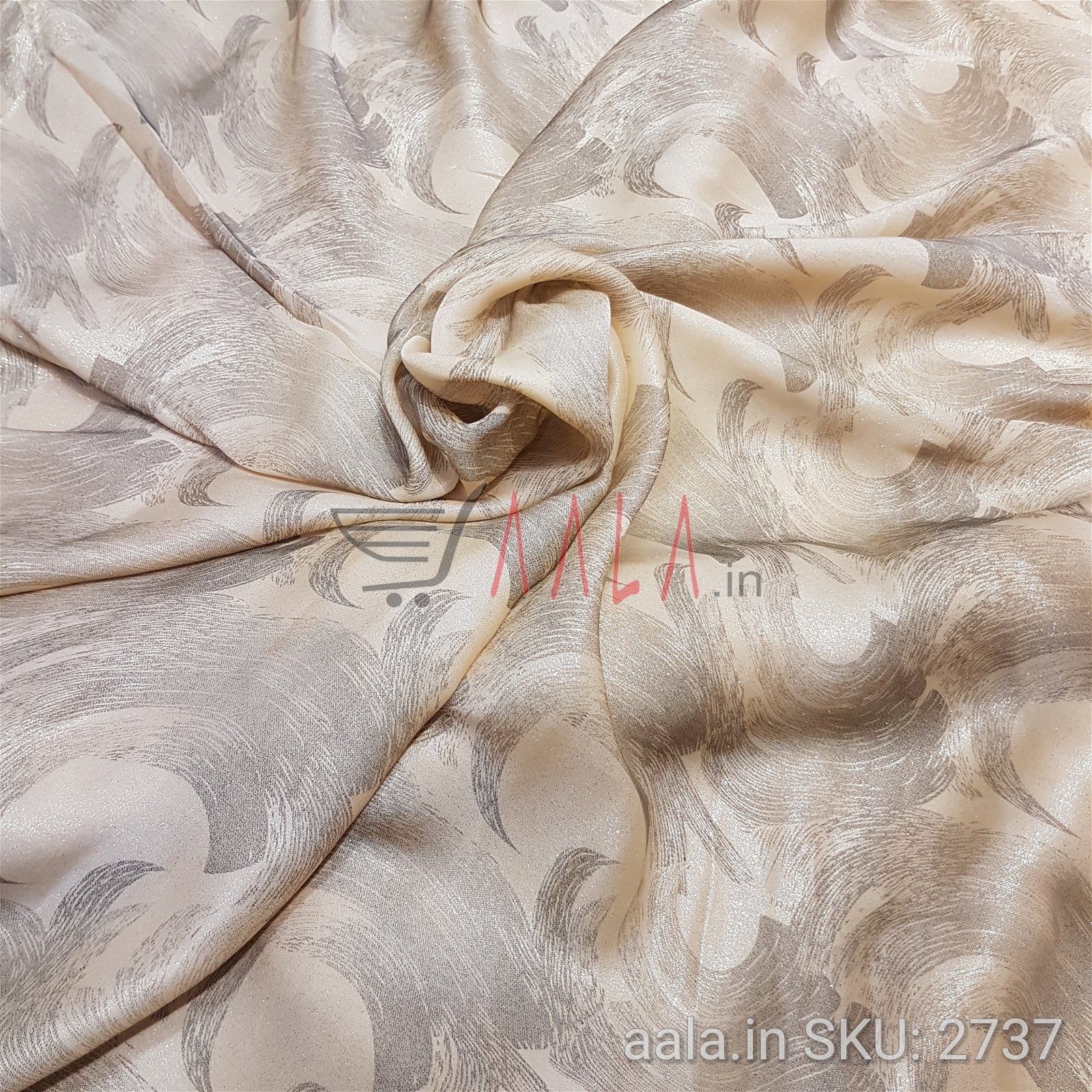 Foil Print Satin Georgette Poly-ester 44 Inches Dyed Per Metre #2737