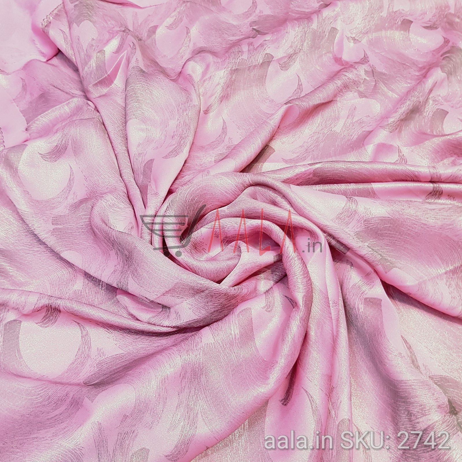 Foil Print Satin Georgette Poly-ester 44 Inches Dyed Per Metre #2742