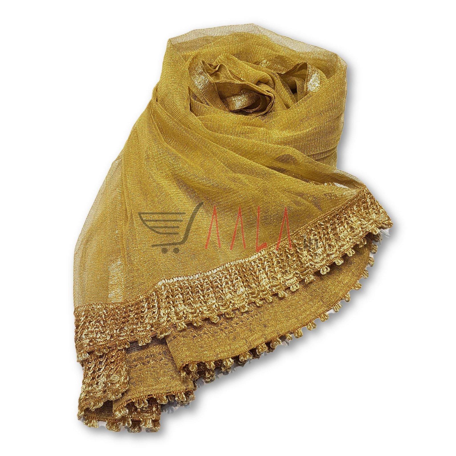 Lace Net Dupatta 36 Inches Dyed 2.25 Metres #2855