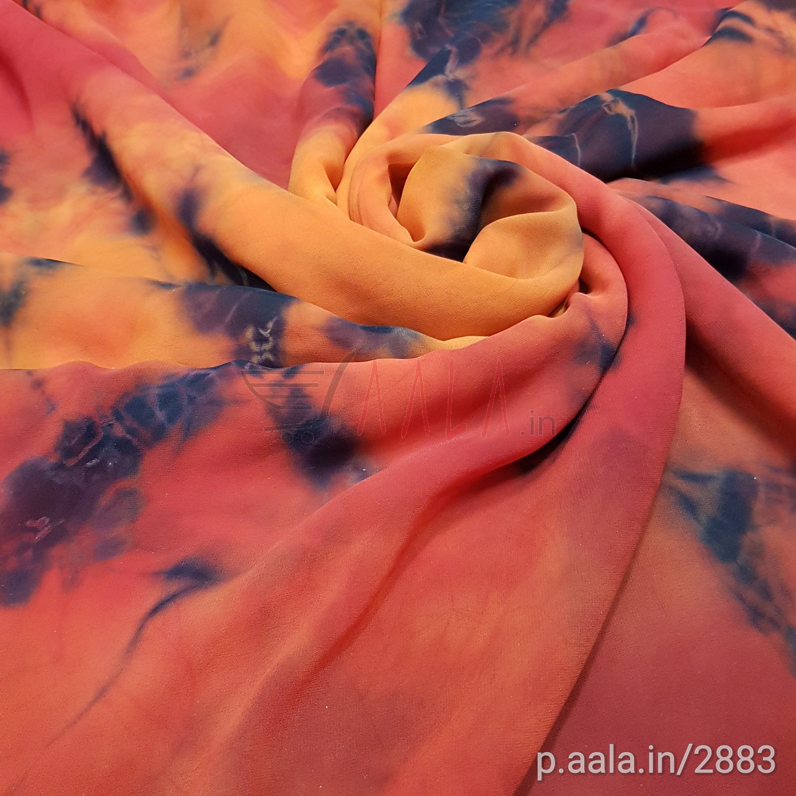 Shaded Georgette Poly-ester 44 Inches Dyed Per Metre #2883