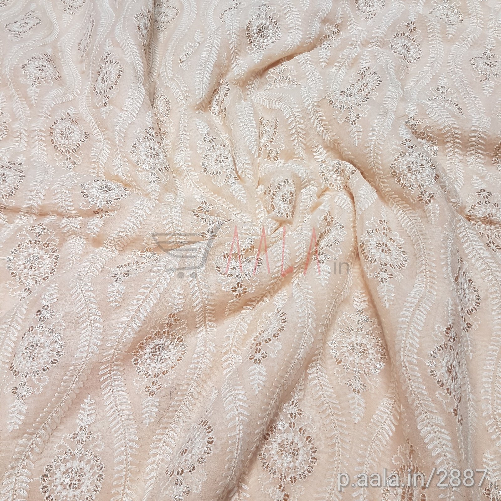 Embroidered Georgette Viscose 44 Inches Dyed Per Metre #2887