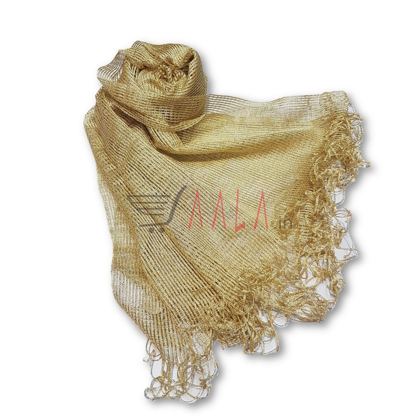 Gold Tissue Net Dupatta 36 Inches Dyed 2.25 Metres #2932