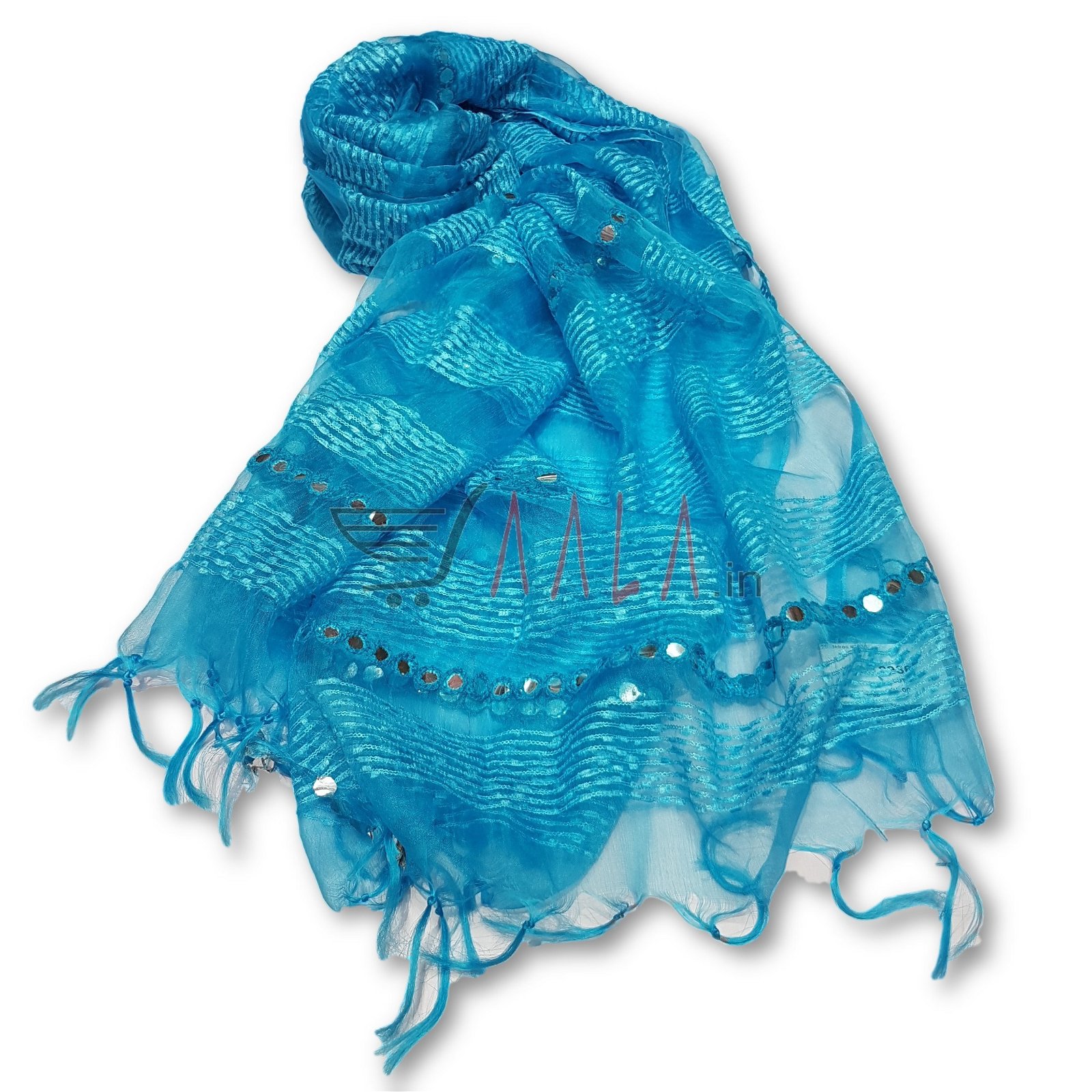 Line Tissue Dupatta 30 Inches Dyed 2.25 Metres #2936