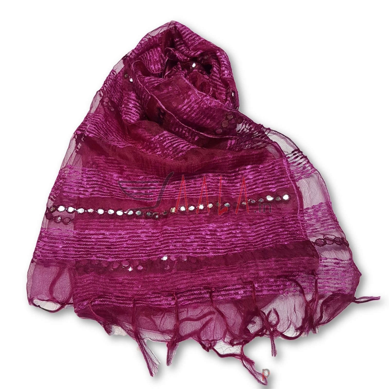 Line Tissue Dupatta 30 Inches Dyed 2.25 Metres #2936