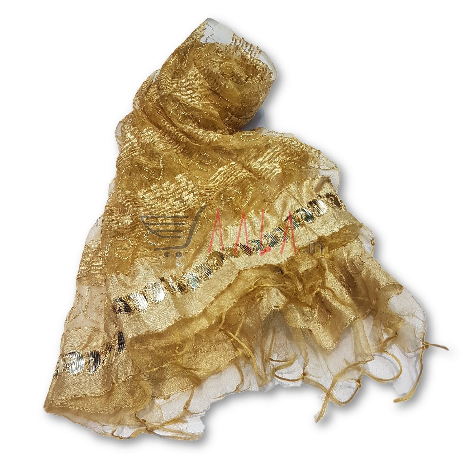 Heavy Zari Tissue Dupatta 32 Inches Dyed 2.25 Metres #2957