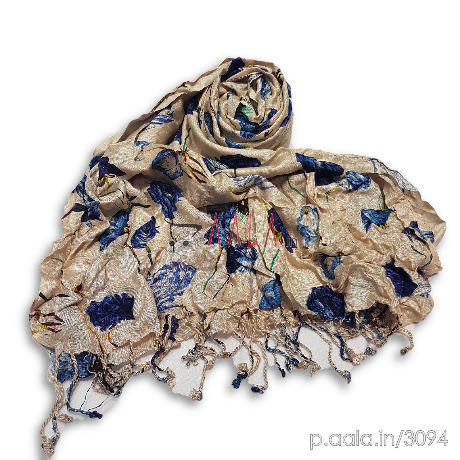 Printed Pashmina Stole 22 Inches Dyed 2.25 Metres #3094