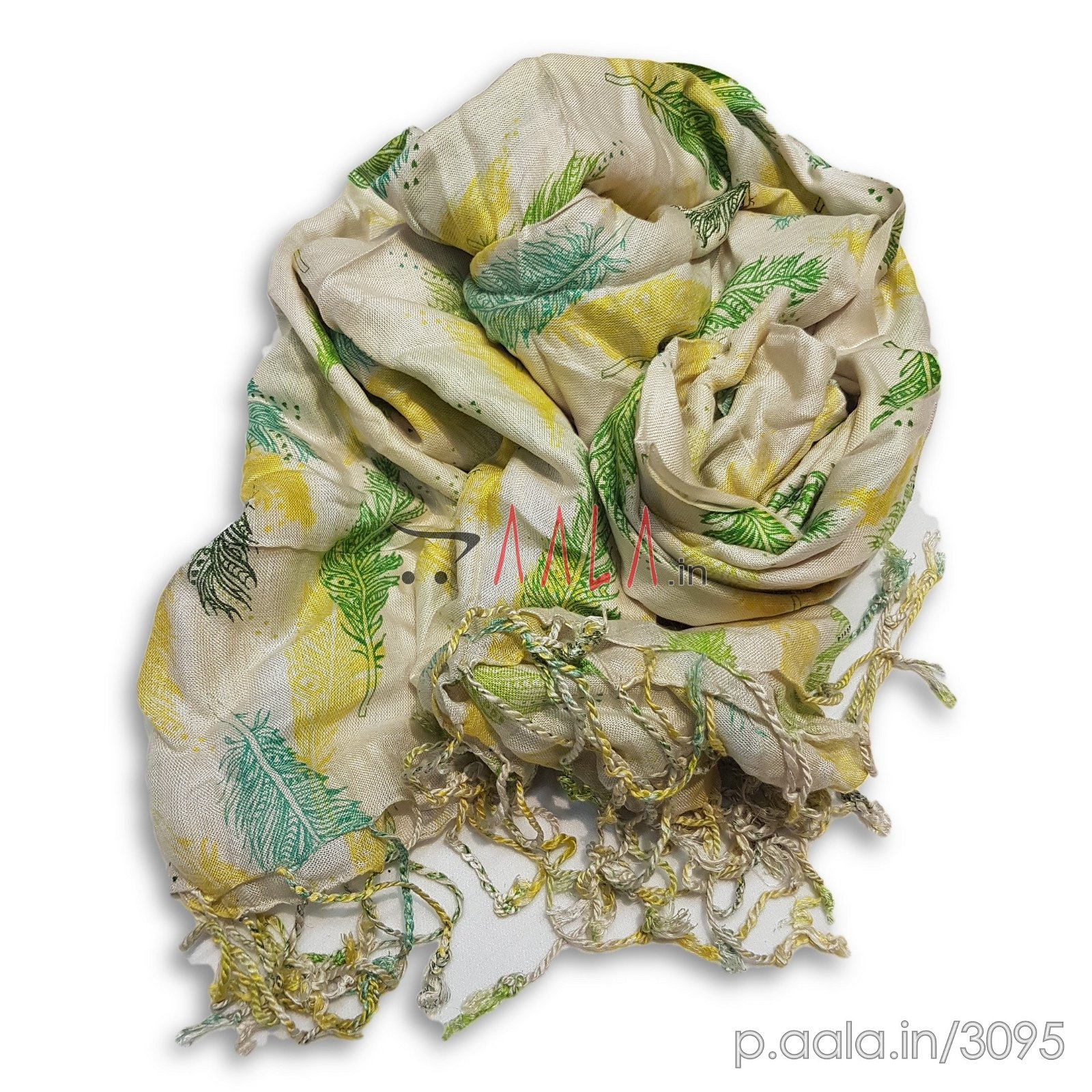 Printed Pashmina Stole 22 Inches Dyed 2.25 Metres #3095