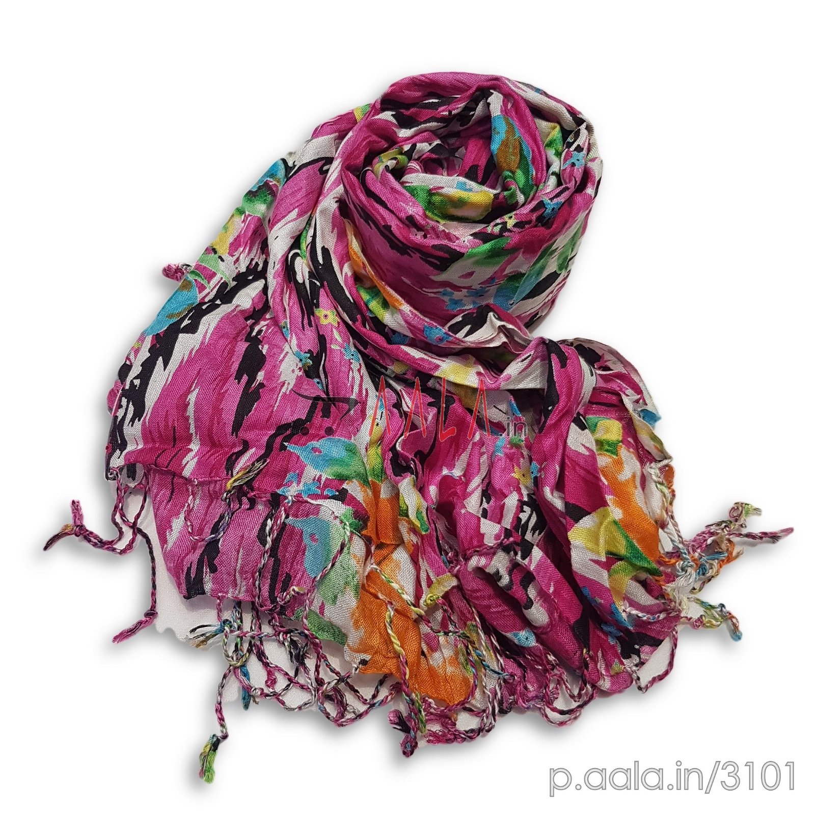 Printed Pashmina Stole 22 Inches Dyed 2.25 Metres #3101