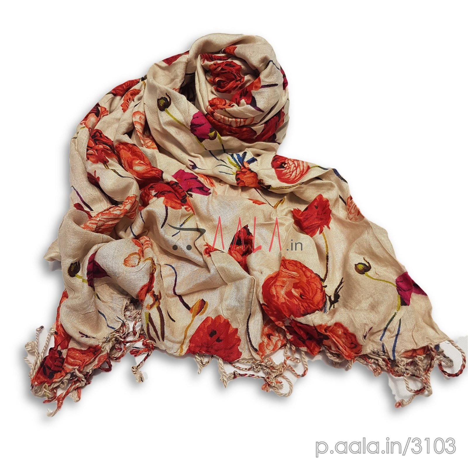 Printed Pashmina Stole 22 Inches Dyed 2.25 Metres #3103
