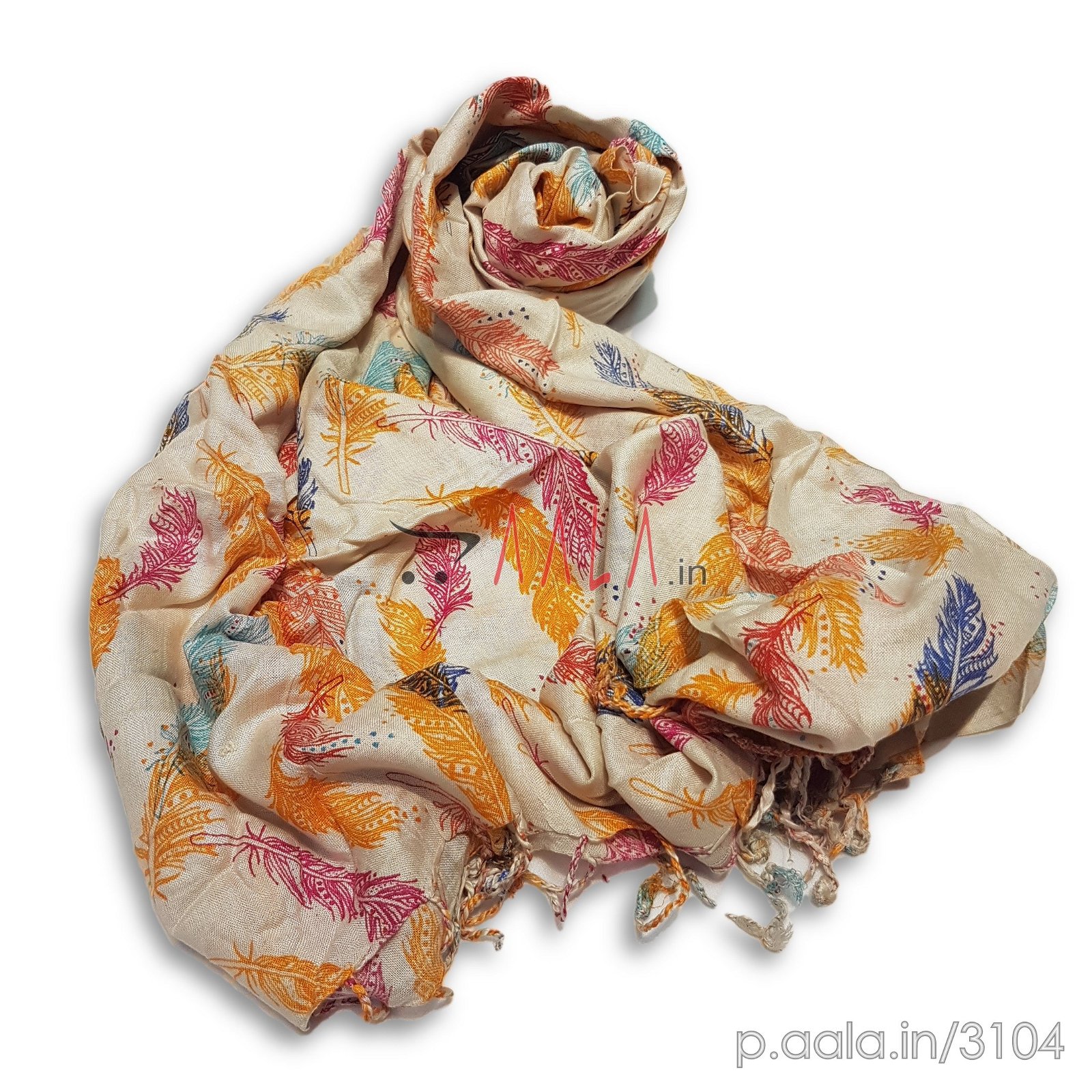 Printed Pashmina Stole 22 Inches Dyed 2.25 Metres #3104