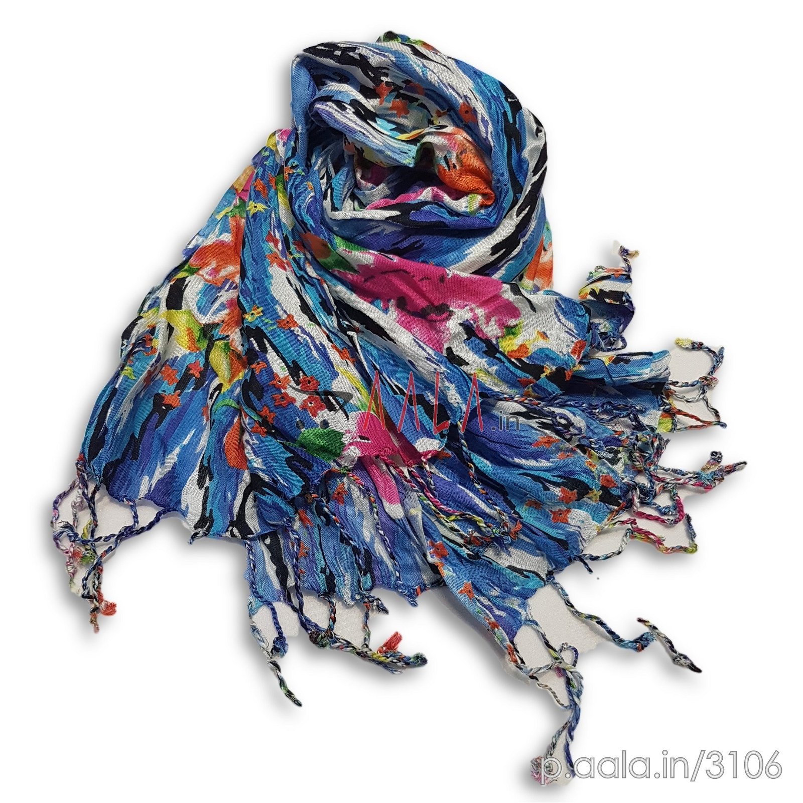 Printed Pashmina Stole 22 Inches Dyed 2.25 Metres #3106