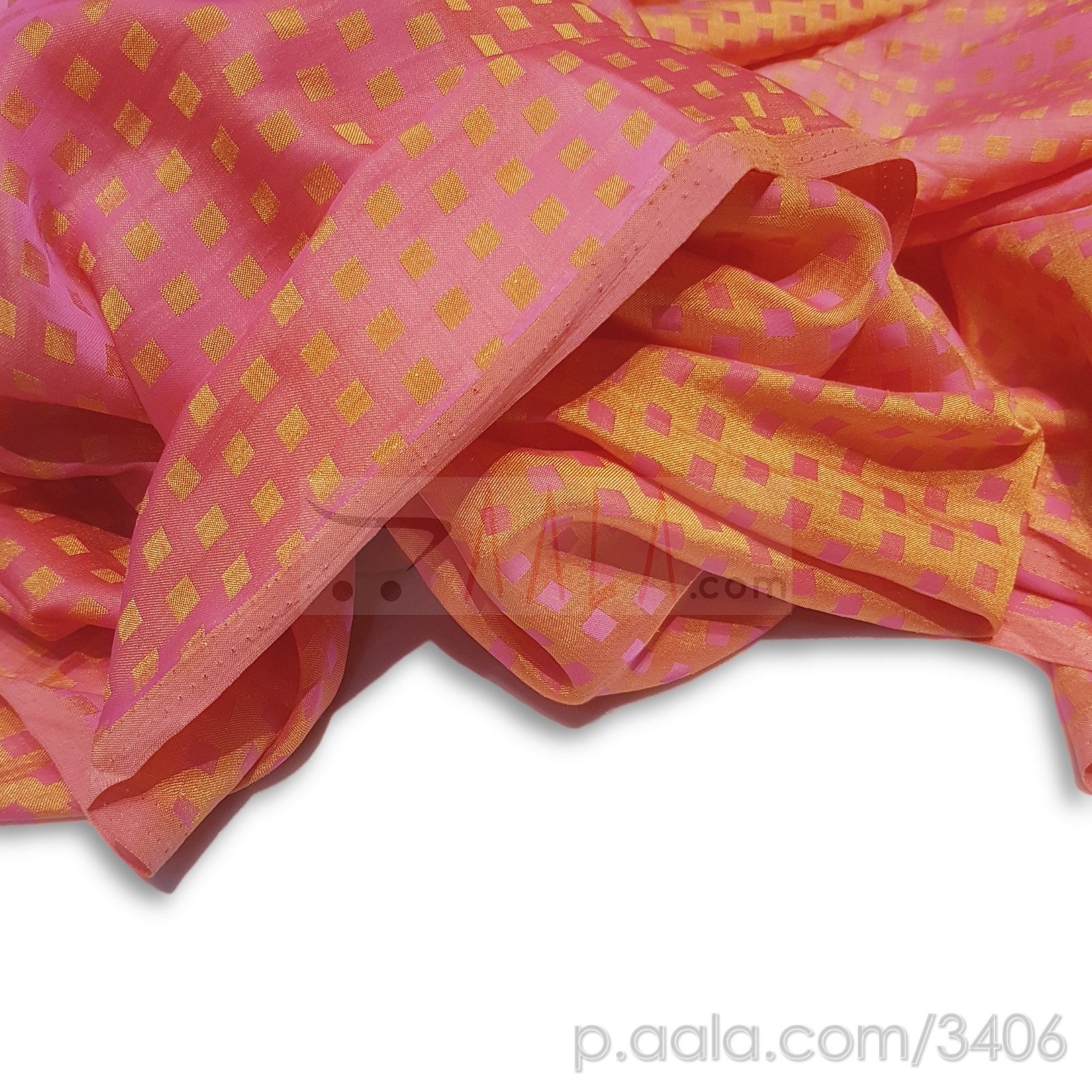 PK Checks Two Tone Silk Poly-ester 44 Inches Dyed Per Metre #3406