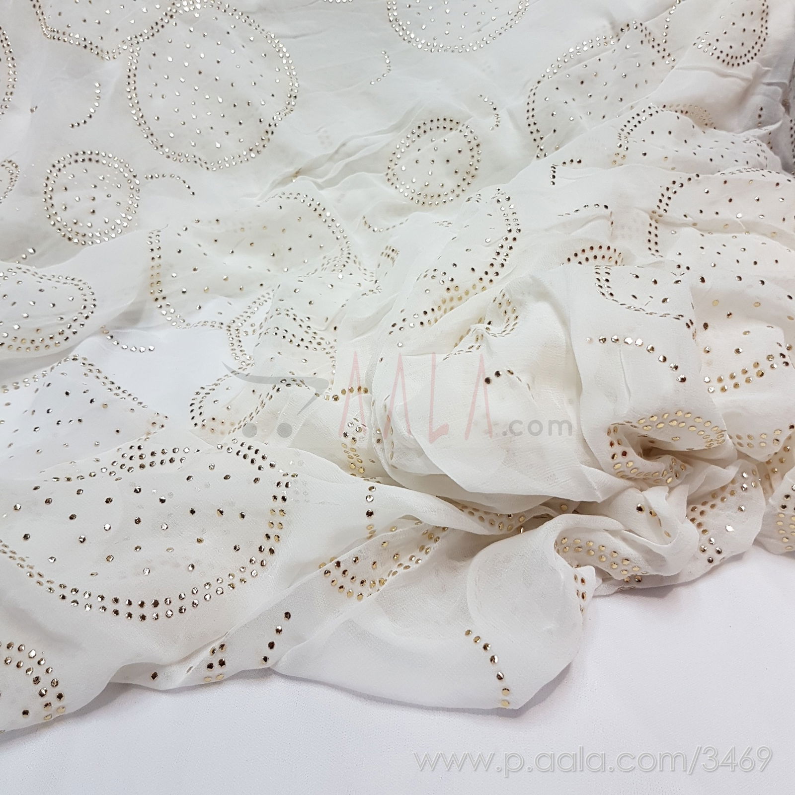 Machine Mukaish Georgette Viscose 44 Inches Dyeable Per Metre 