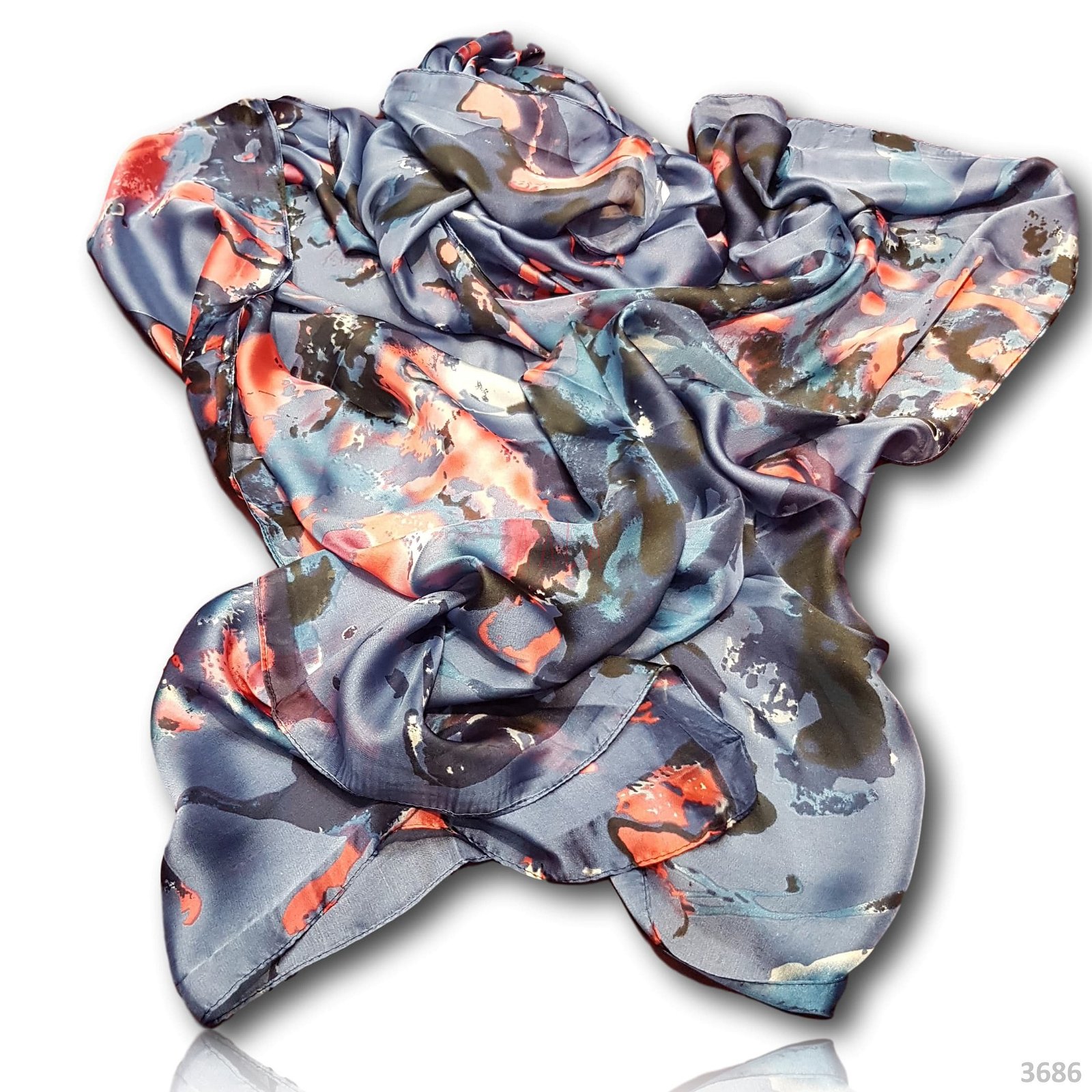 Digital Print Silk Stole 22 Inches 1.80 Metres #3686