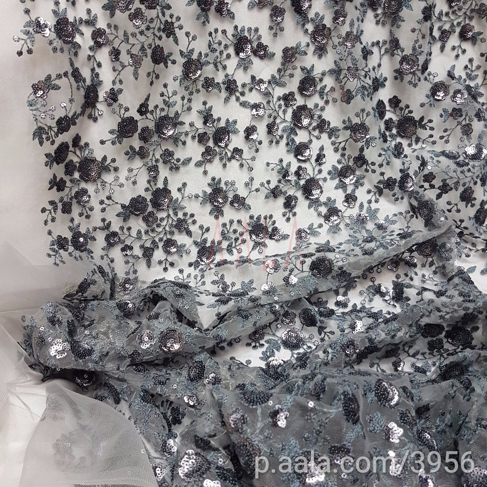 Embroidered Net Blend 44 Inches Dyed Per Metre 