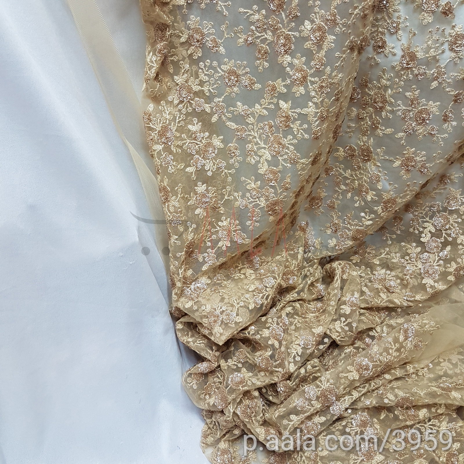 Embroidered Net Blend 44 Inches Dyed Per Metre 