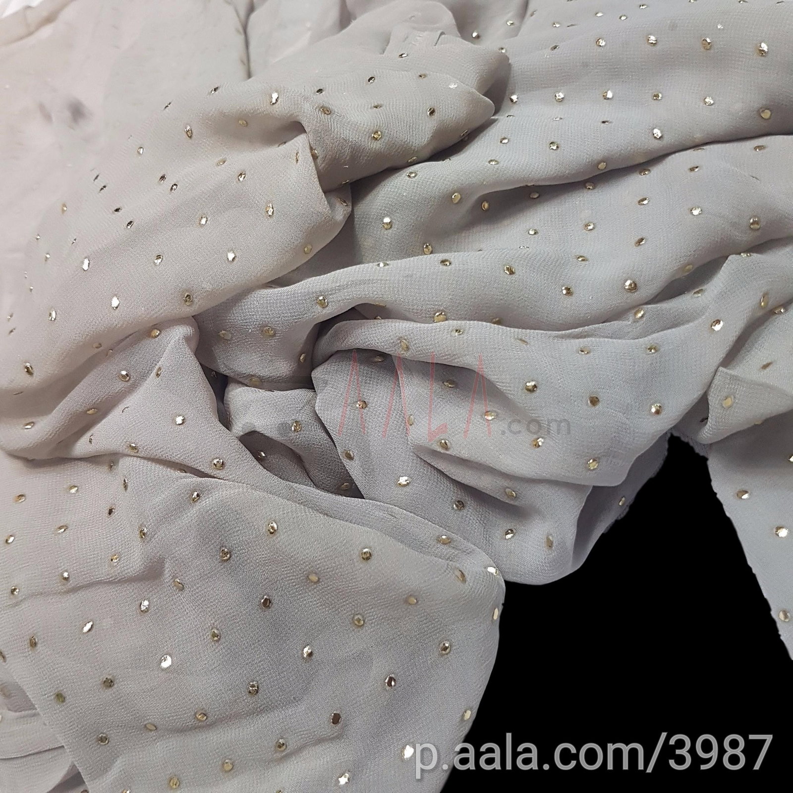 Machine Mukaish Georgette Viscose 44 Inches Dyed Per Metre 