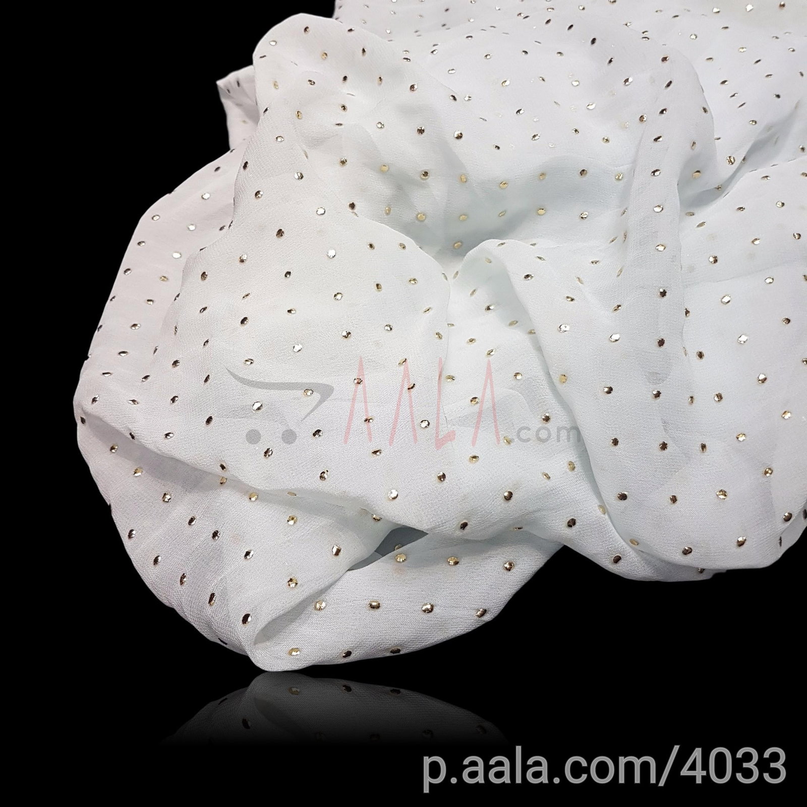 Machine Mukaish Georgette Viscose 44 Inches Dyed Per Metre 