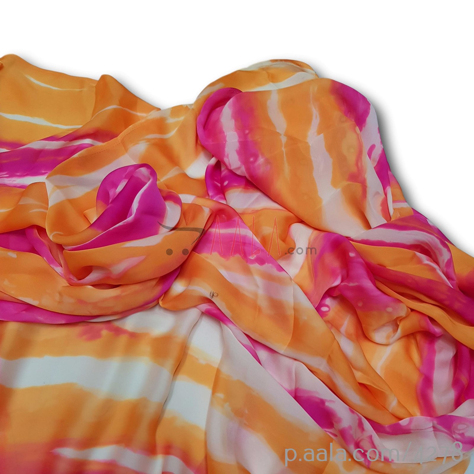Rainbow Satin Georgette Poly-ester 44 Inches Dyed Per Metre #4278