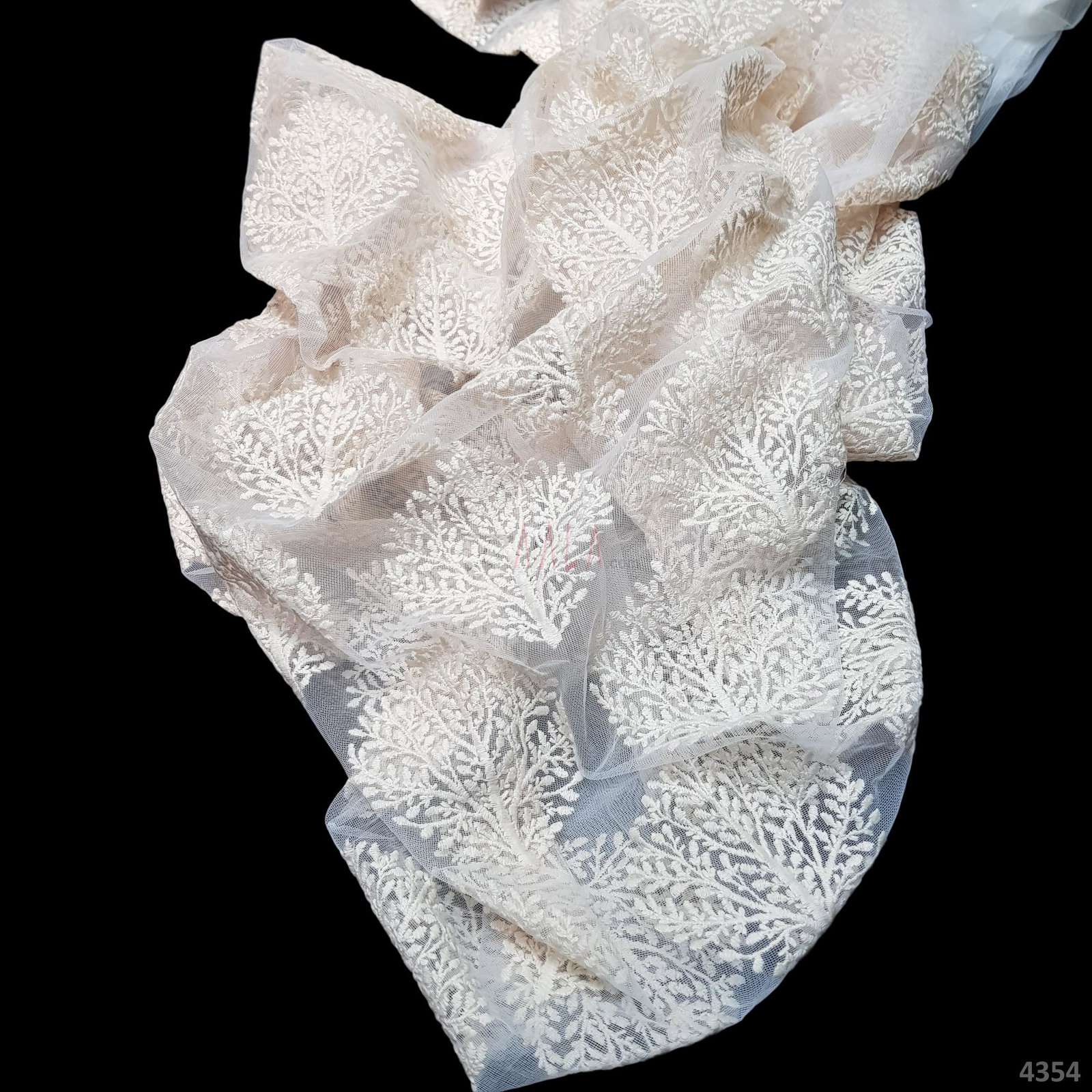Embroidered Net Viscose 44 Inches Dyeable Per Metre 