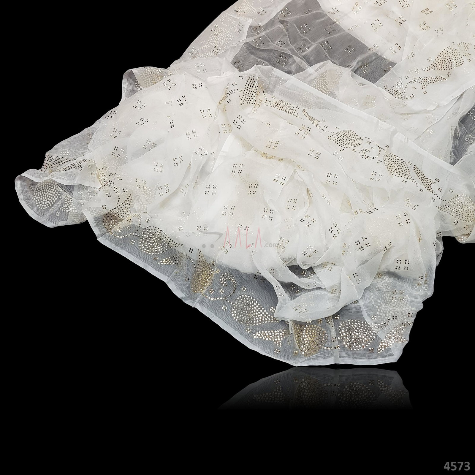 Mukaish Chiffon Viscose 44 Inches Dyeable Per Metre 