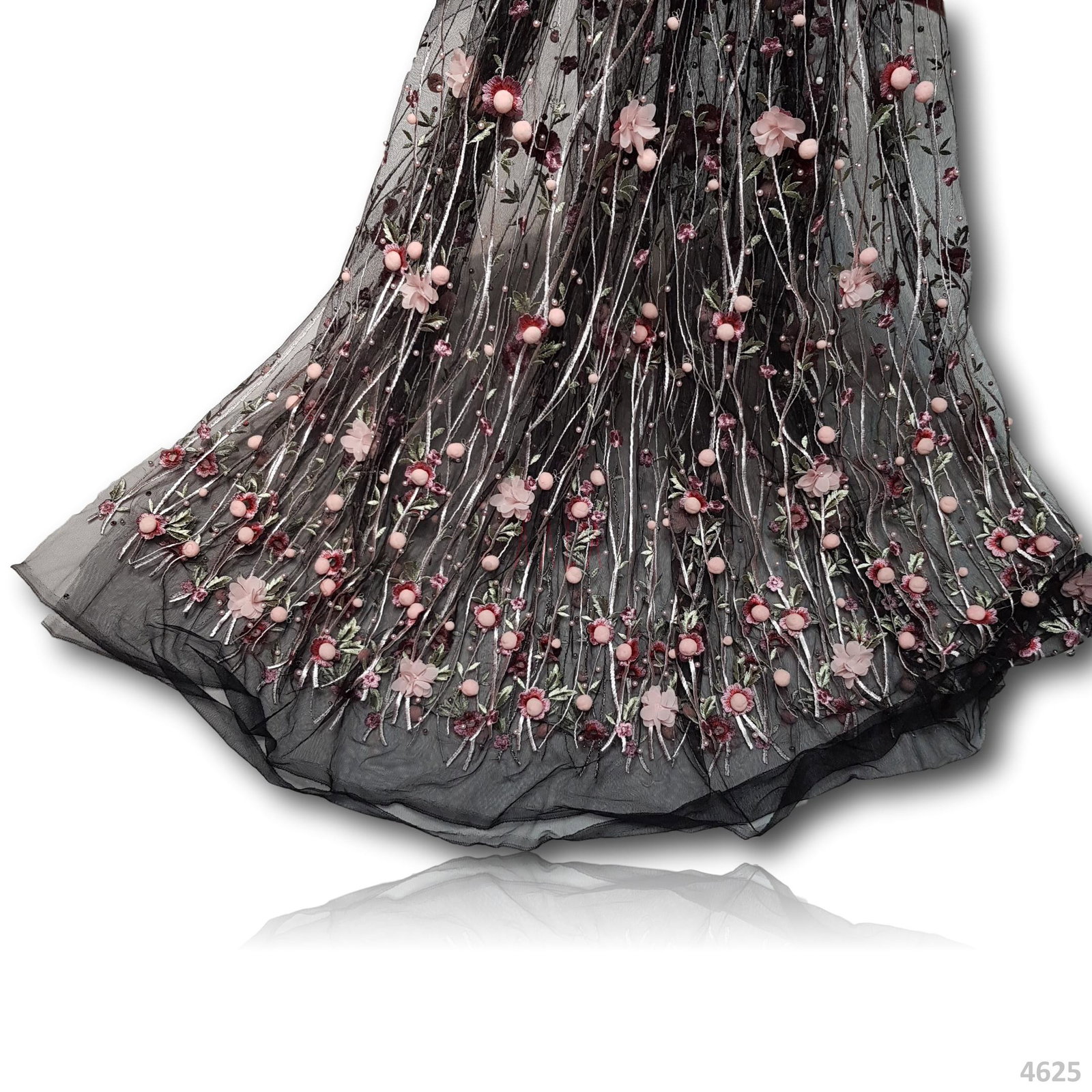Embroidered Net Blend 52+ Inches Dyed Per Metre 