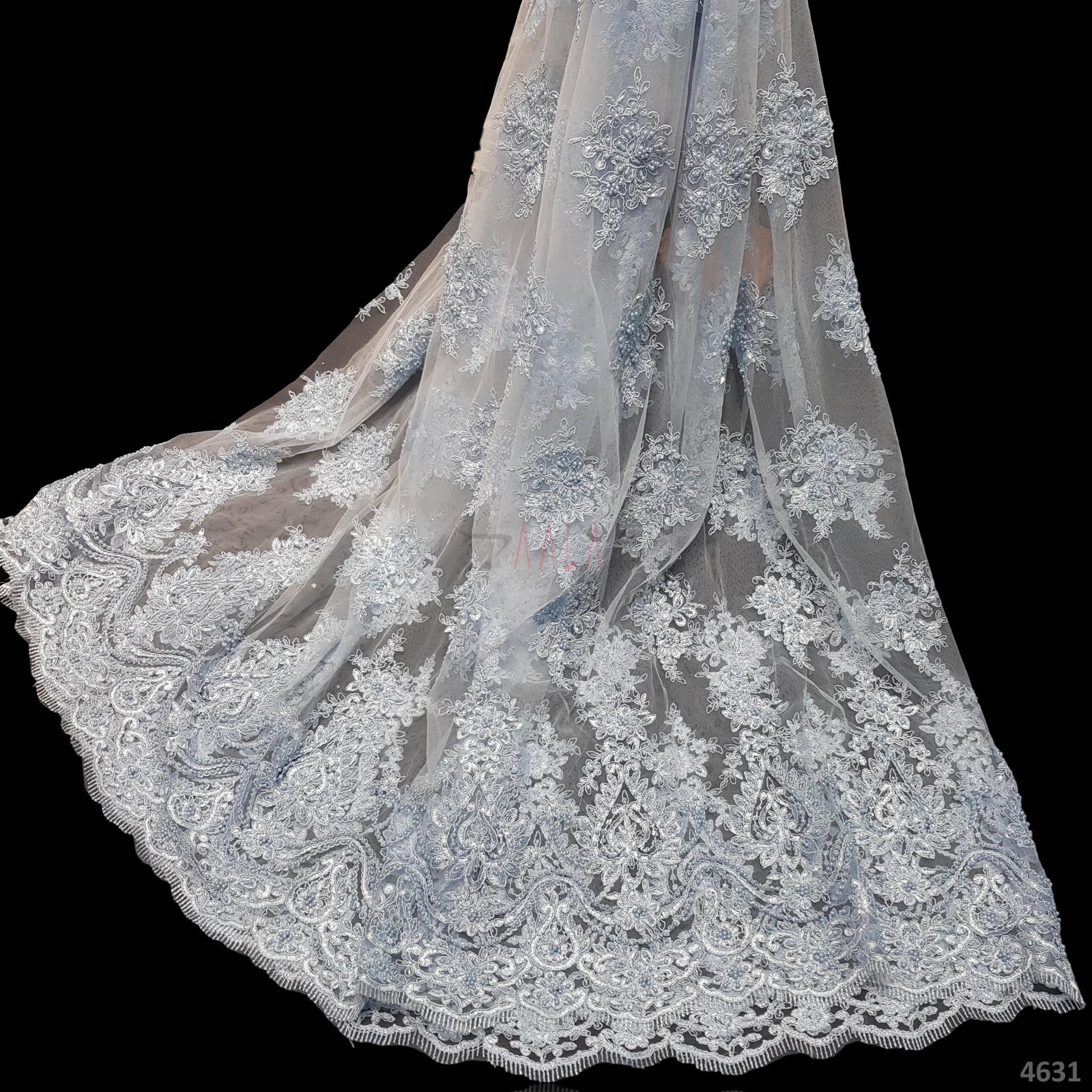 Embroidered Net Blend 52+ Inches Dyed Per Metre 