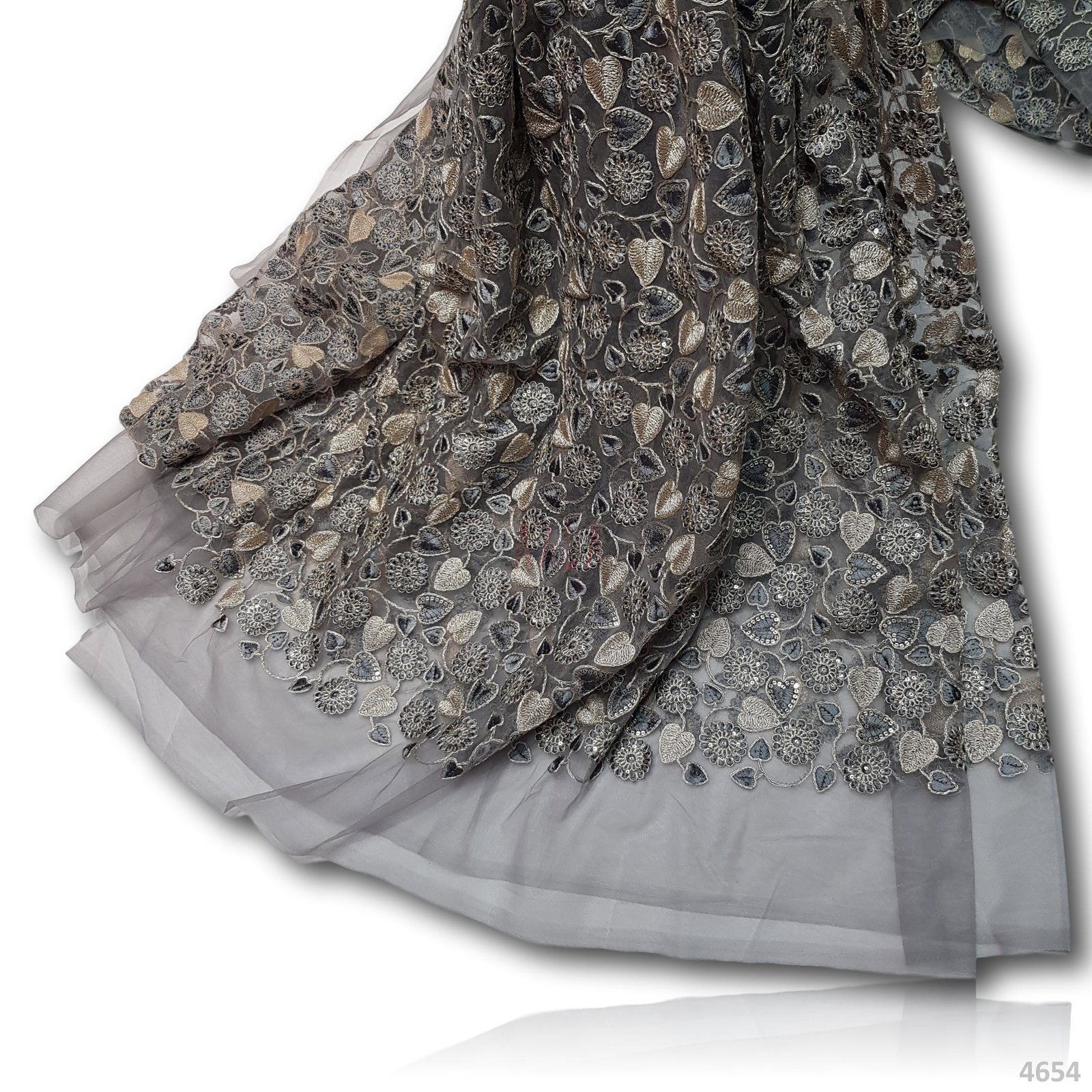 Embroidered Net 44 Inches Dyed Per Metre 