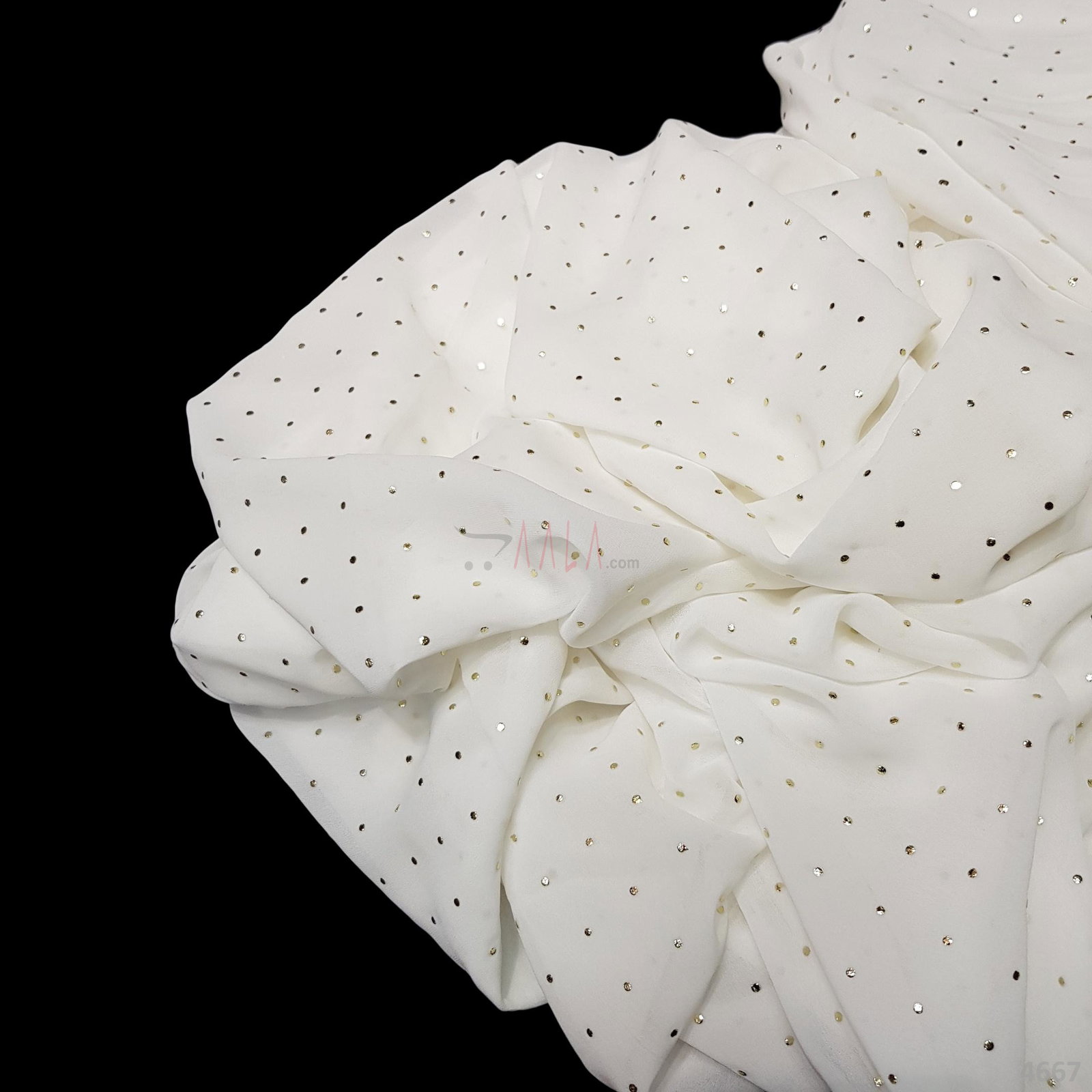Machine Mukaish Georgette 44 Inches Dyed Per Metre 