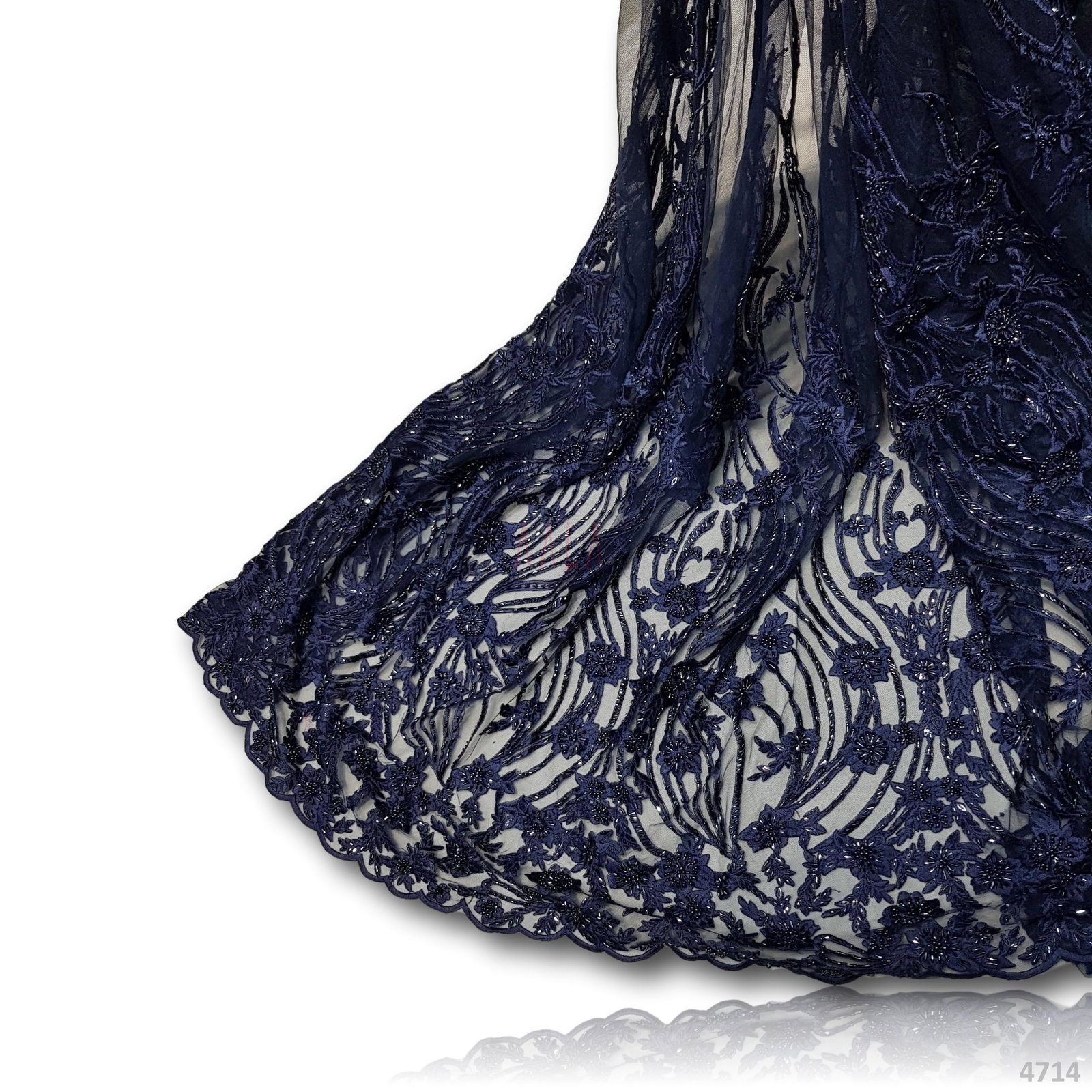 Embroidered Net Blend 52+ Inches Dyed Per Metre 