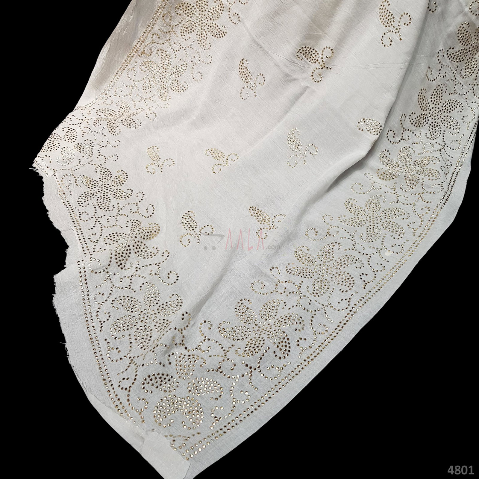 Mukaish Muslin Cotton Dupatta 36 Inches Dyeable 2.50 Metres 